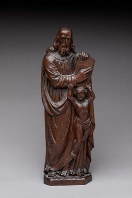 Null Scultura in legno che rappresenta Dio Padre e Cristo. XIX secolo
(incidenti&hellip;