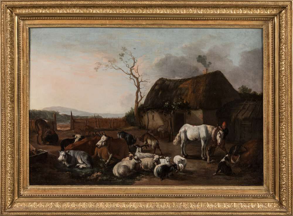 Null BLOEMEN Pieter Van (1657 - 1720) (attr. To),
Farmyard, 
Canvas, 67 x 96 cm
&hellip;
