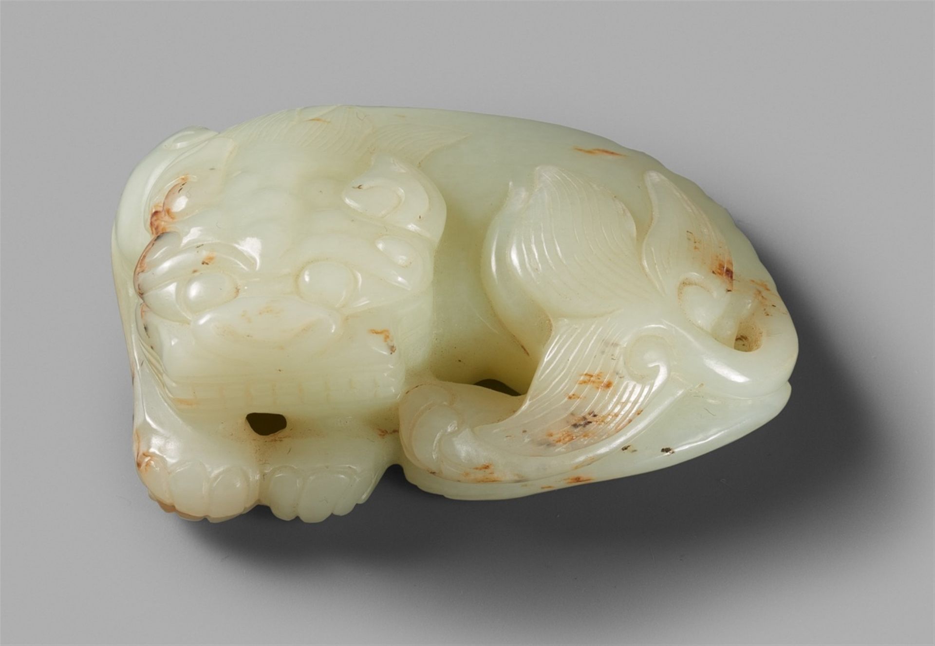 Null A celadon jade lion carving. Qing dynasty



The recumbent beast is carved &hellip;