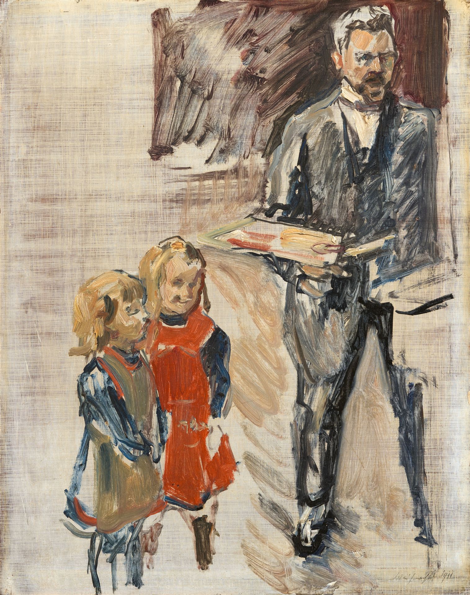 Max Slevogt Max Slevogt



与孩子们在工作室的自画像

1911



50 x 39.5厘米。有框。右下角用铅笔写有 "Weihna&hellip;