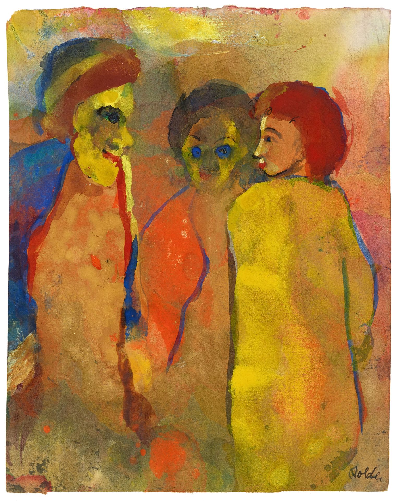 Emil Nolde 埃米尔-诺尔德



陌生的老人

1938-1945



水彩和不透明的颜色，在精细的日本手工纸上。22,5 x 17,7厘米。在玻璃&hellip;