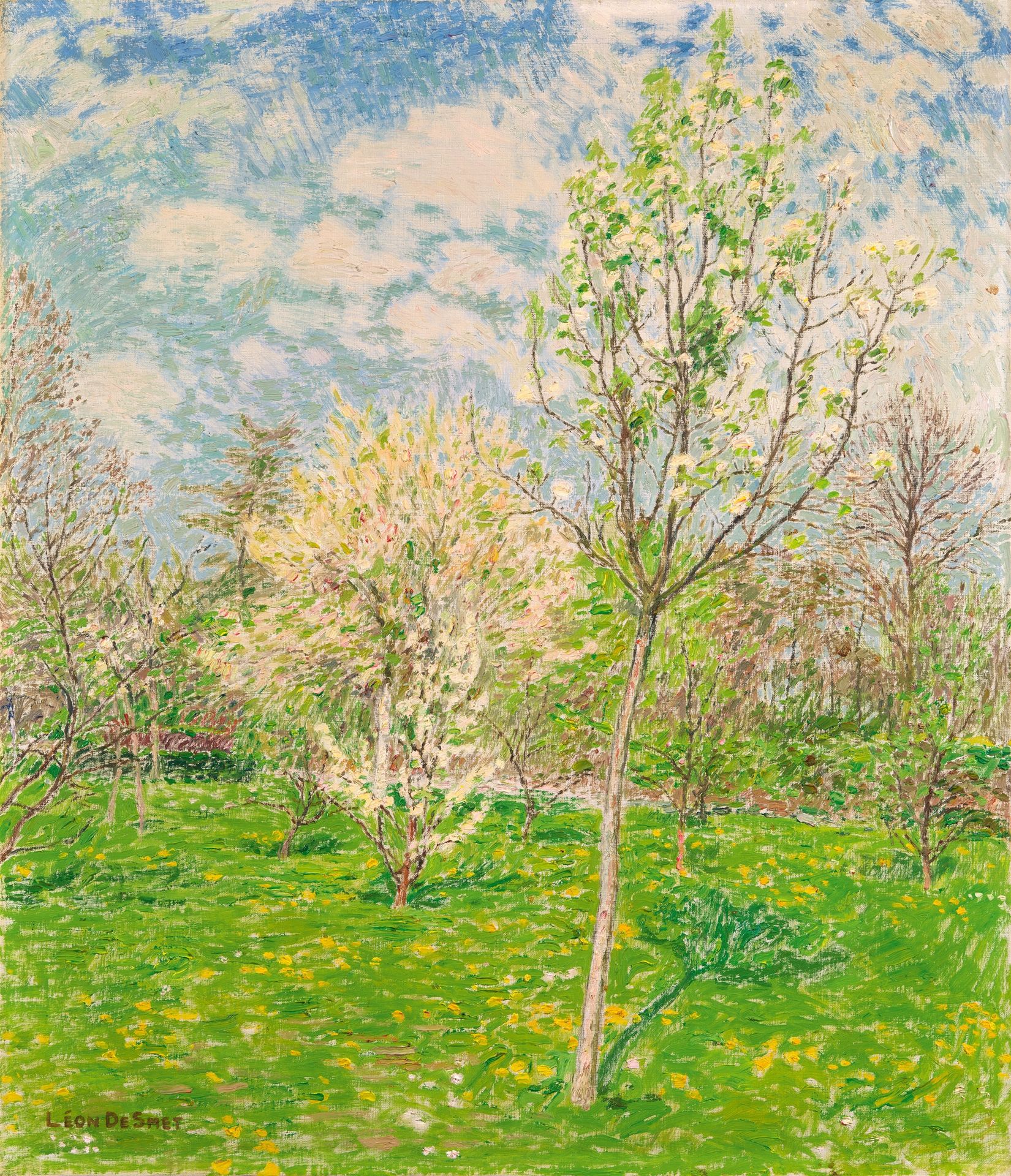 Léon de Smet Léon de Smet







花卉树木（果树草地）







布面油画。75 x 65厘米。有框。左下方有棕色签名 "L&hellip;