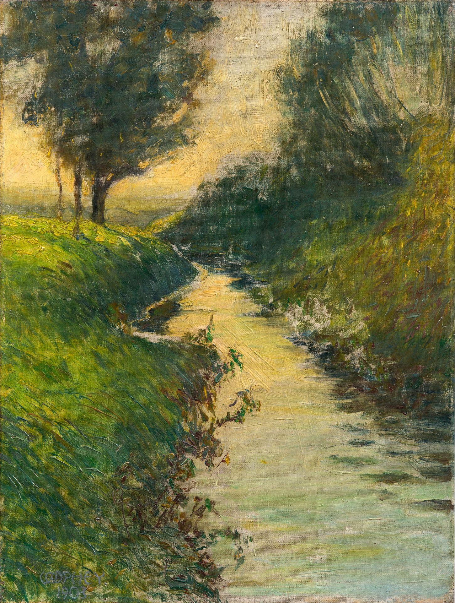 Walter Ophey Walter Ophey







傍晚时分的溪流



1903







布面油画。46,5 x 35,5厘米。有框。左下&hellip;