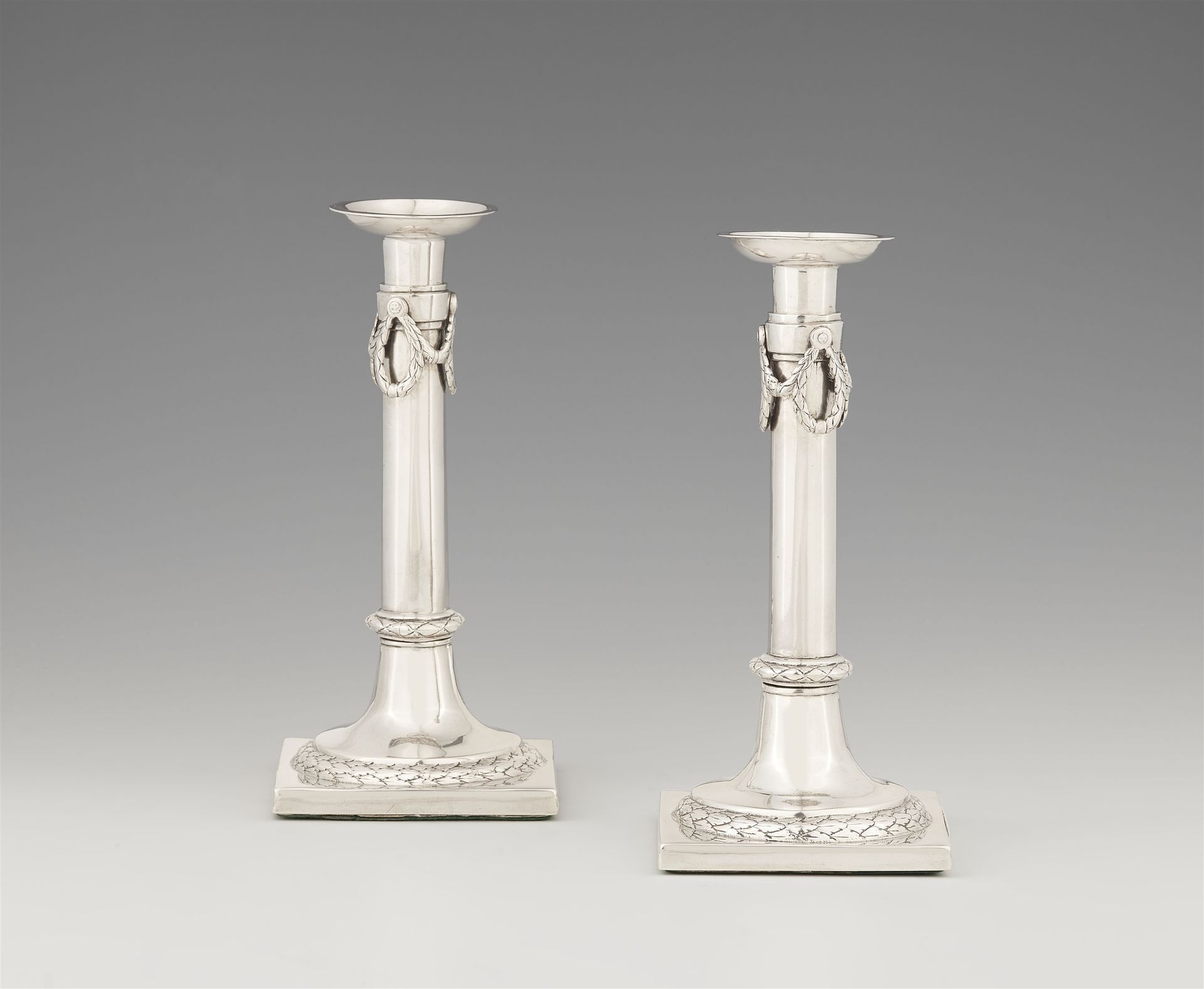 Johan Alhard Jaster Brunswick candlestick pair

Silver. Square plinth and round &hellip;