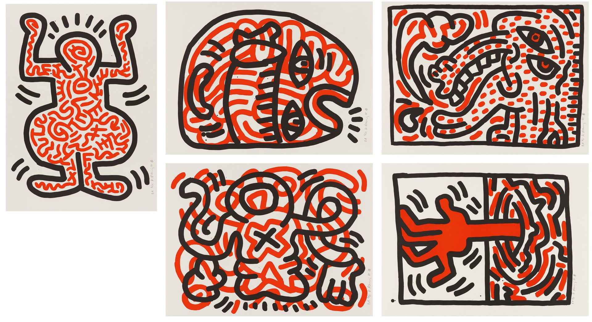 Keith Haring Keith Haring

Ludo
1985

5 color lithographs on cardboard Each 66 x&hellip;