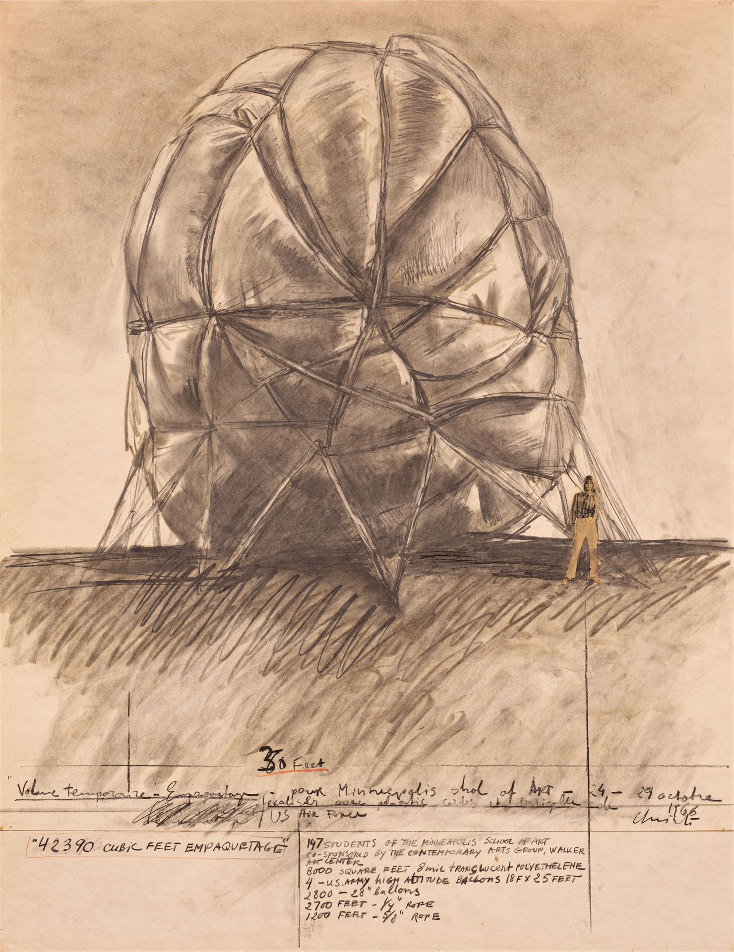 Christo 克里斯托

临时卷--明尼阿波利斯艺术学院出版物
1966

铅笔和彩色铅笔，木炭，拼贴，在硬纸板上71 x 56厘米。在有机玻璃下装裱。签名，&hellip;