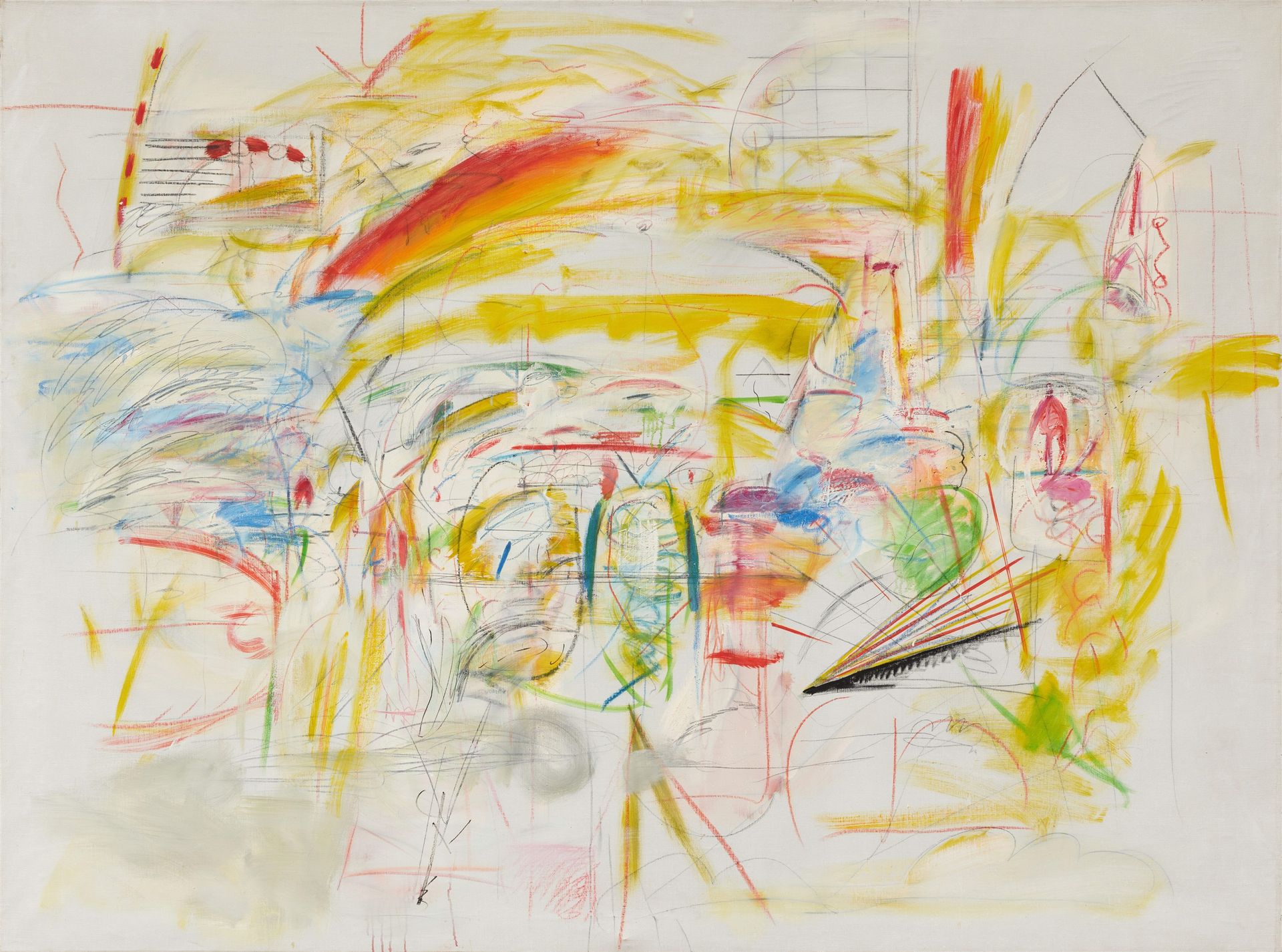 Peter Brüning 彼得-布鲁宁

无题
1964年左右

布面油画和粉笔画，149 x 200厘米。有框架。- 有轻微的岁月痕迹。

Marie-Lu&hellip;
