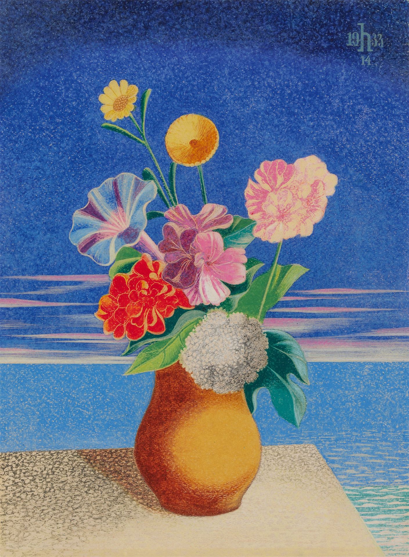 Heinrich Hoerle Heinrich Hoerle

Flowers
1933

Wax crayon on strong paper, partl&hellip;