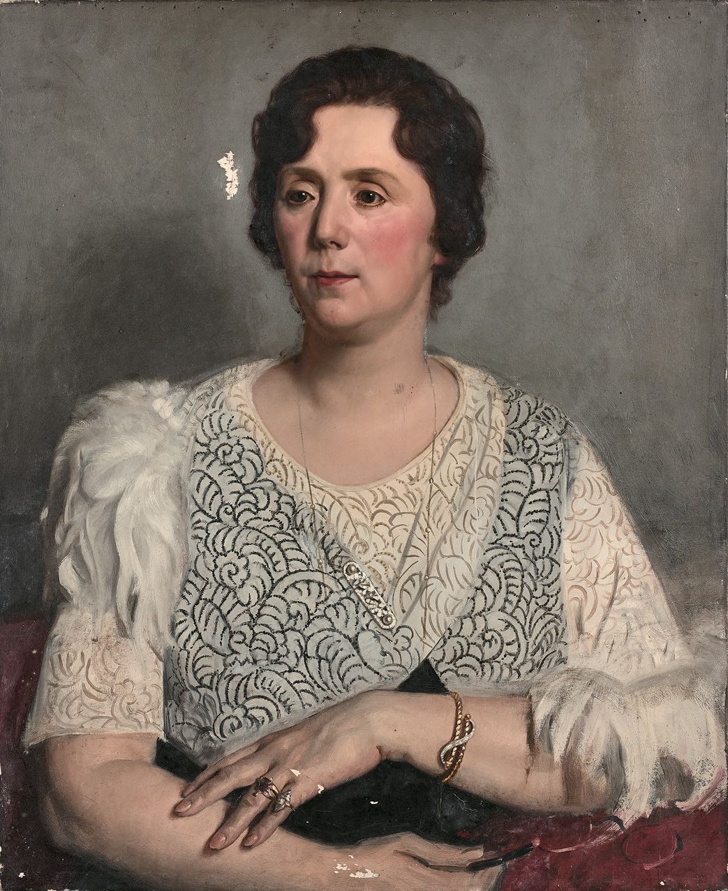 Null 奥古斯特-勒鲁(1871-1954)

奥古斯特-勒鲁夫人的画像

布面油画。

73 x 60厘米。

事故。

出处：

Éric Moussel&hellip;