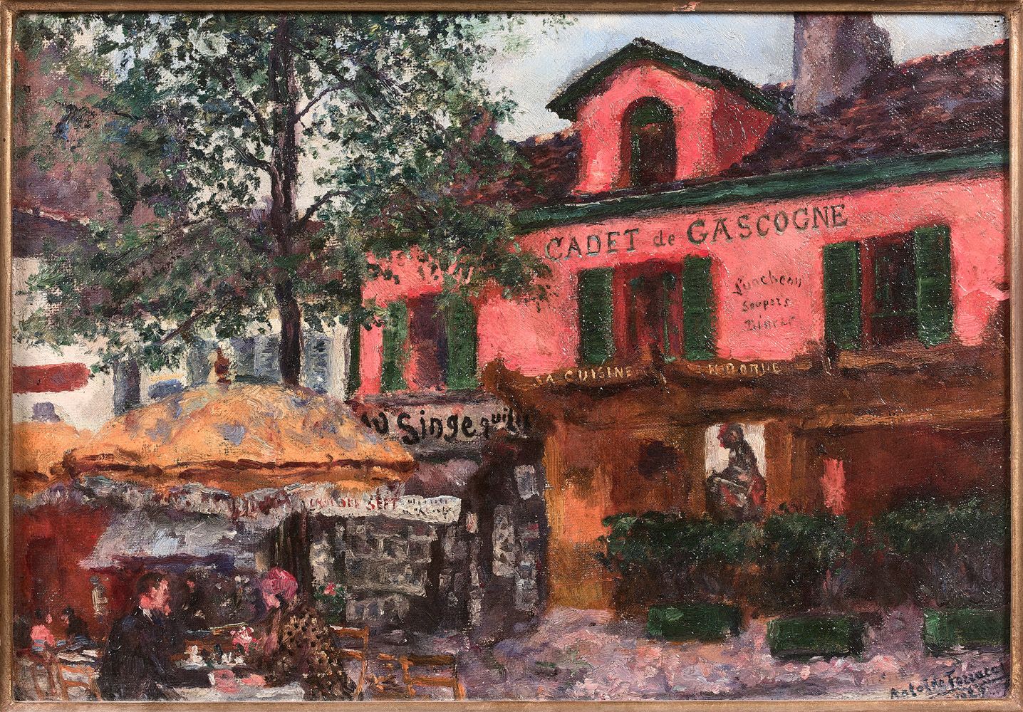 Null 安托万-费拉奇(1890-1984)

泰尔特广场（Place du Tertre

两幅布面油画挂画。

右下方有签名。

一张是1929年的右下角&hellip;