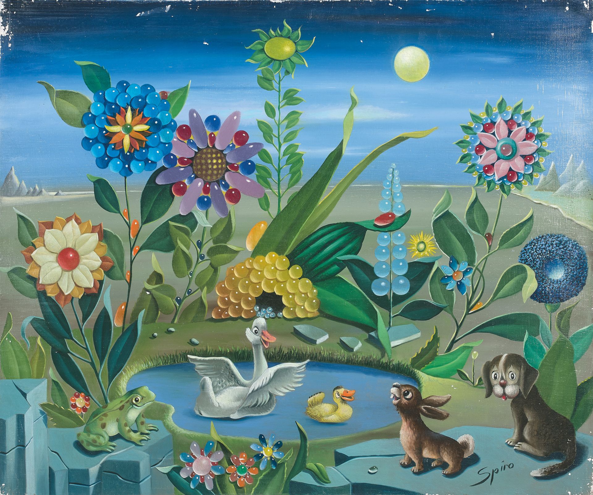 Georges SPIRO (1909-1994) Le printemps des animaux
Huile sur toile, signée en ba&hellip;