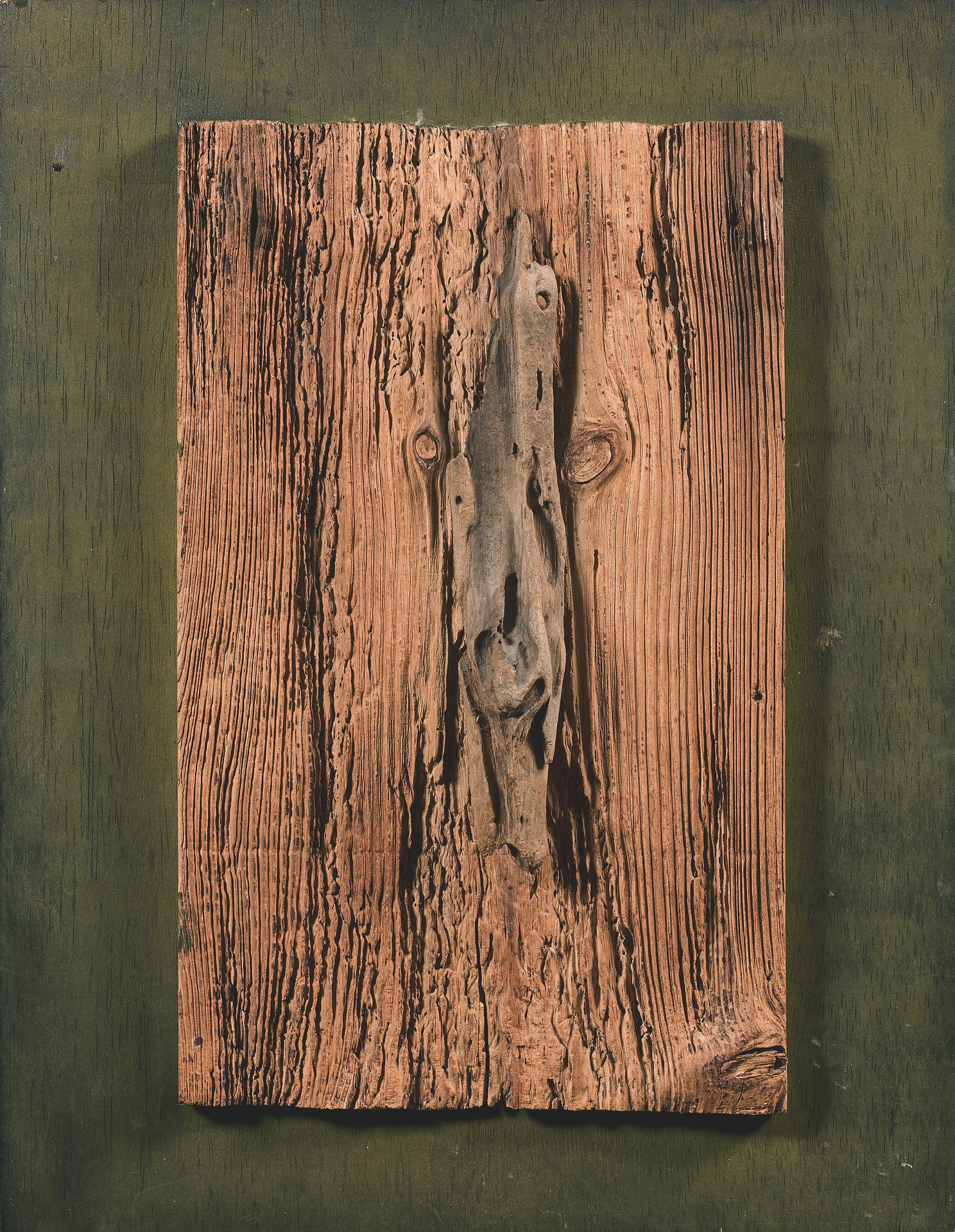 JEAN-LOUIS BÉDOUIN (1929-1996) L'homme des bois, 1986
浮木拼贴画，有签名痕迹，有日期和标题。
45 x 3&hellip;