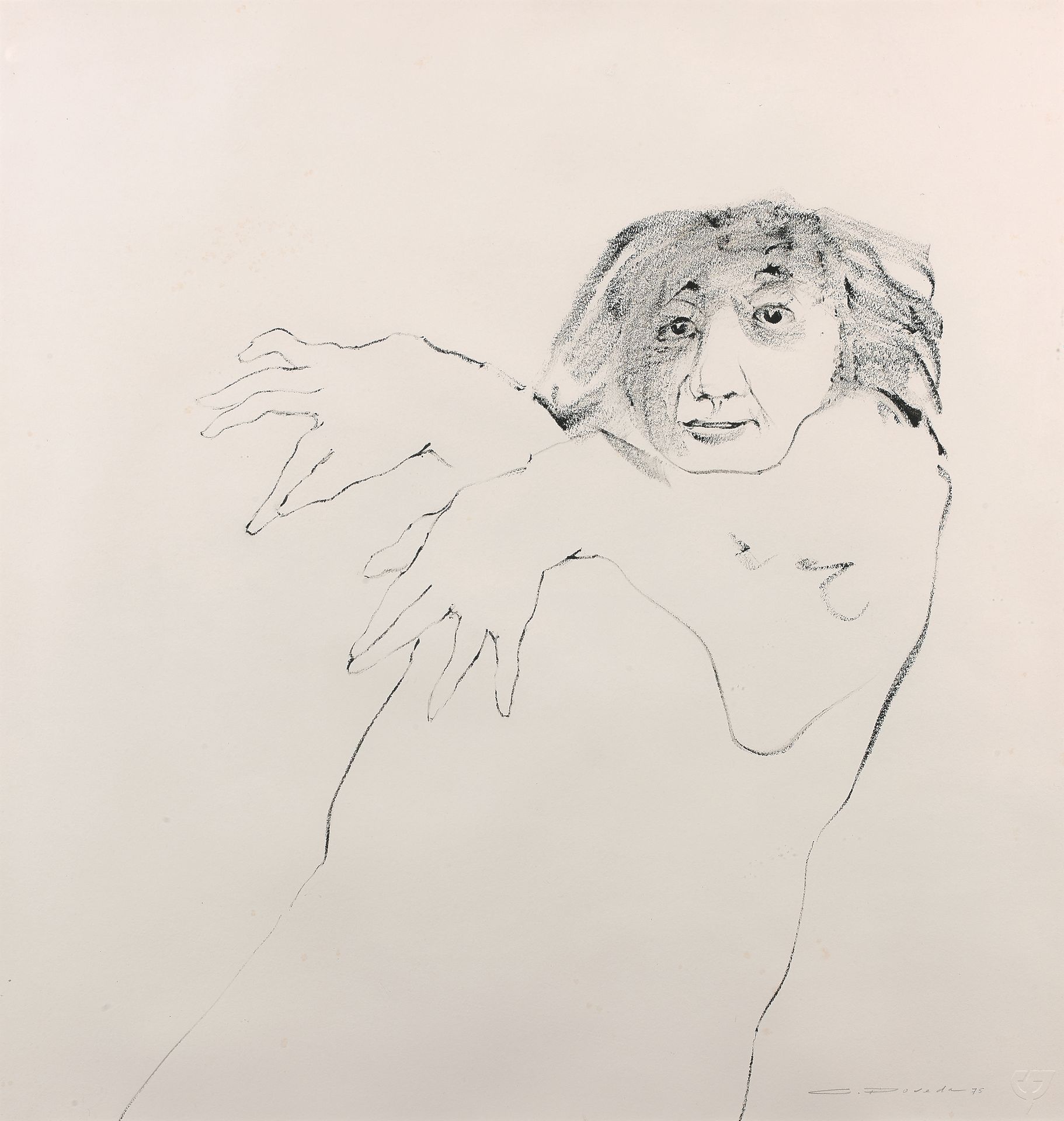CARLOS POVEDA (né en 1940) Prestidigitatrice, 1975
strathmore纸上的油画。
这些形状是艺术家用画笔的&hellip;