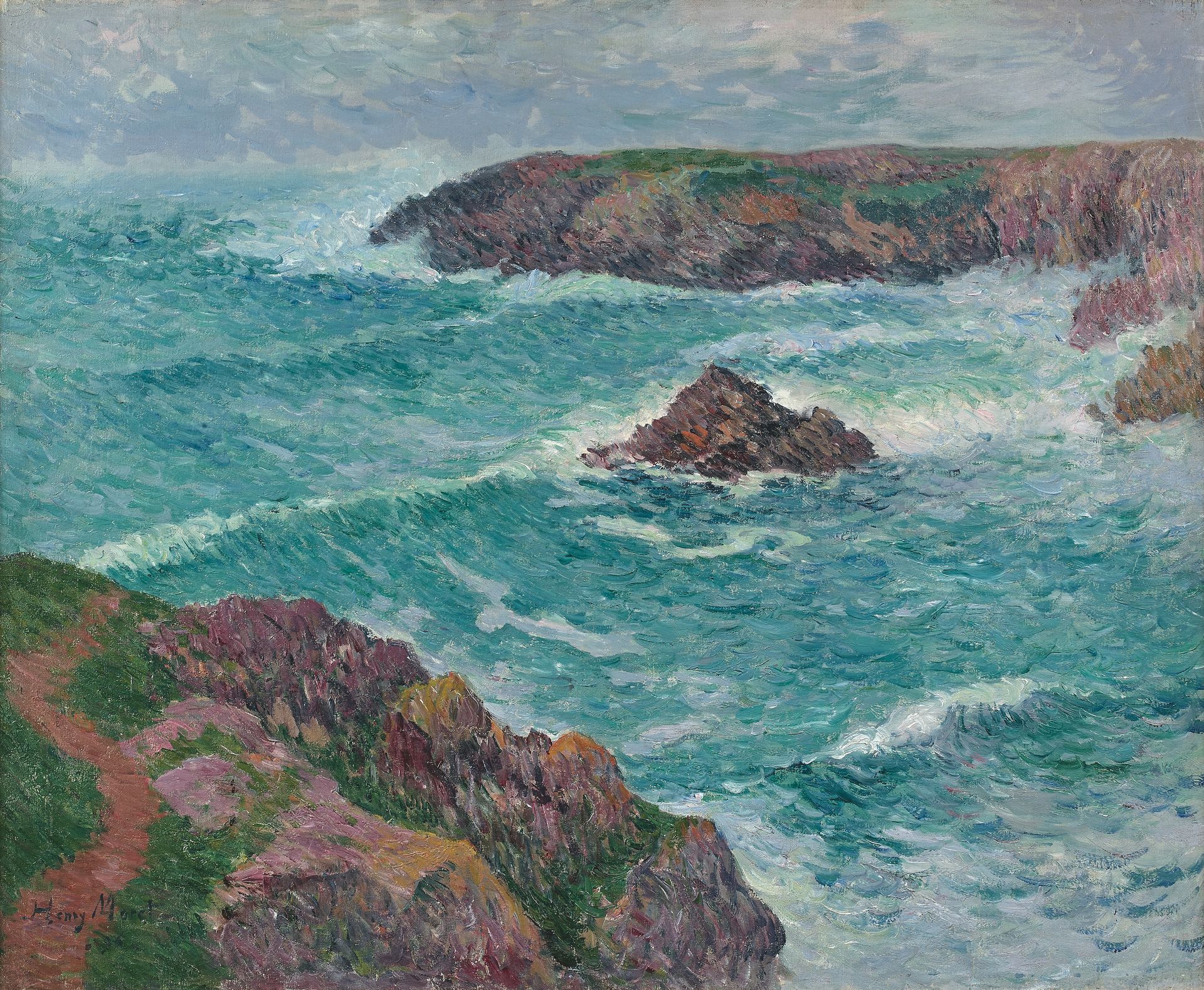 Henry MORET (1856-1913) Groix, la houle et le chemin rose, 1896
布面油画，左下角有签名和日期96&hellip;