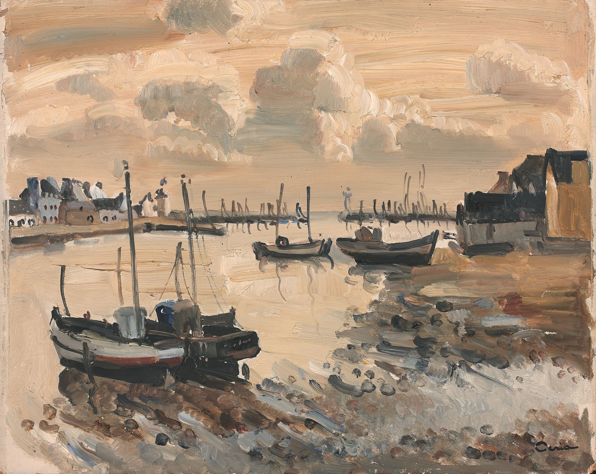 Edmond CERIA (1884-1955) Barques, le Guilvinec
Oil on panel, signed lower right.&hellip;