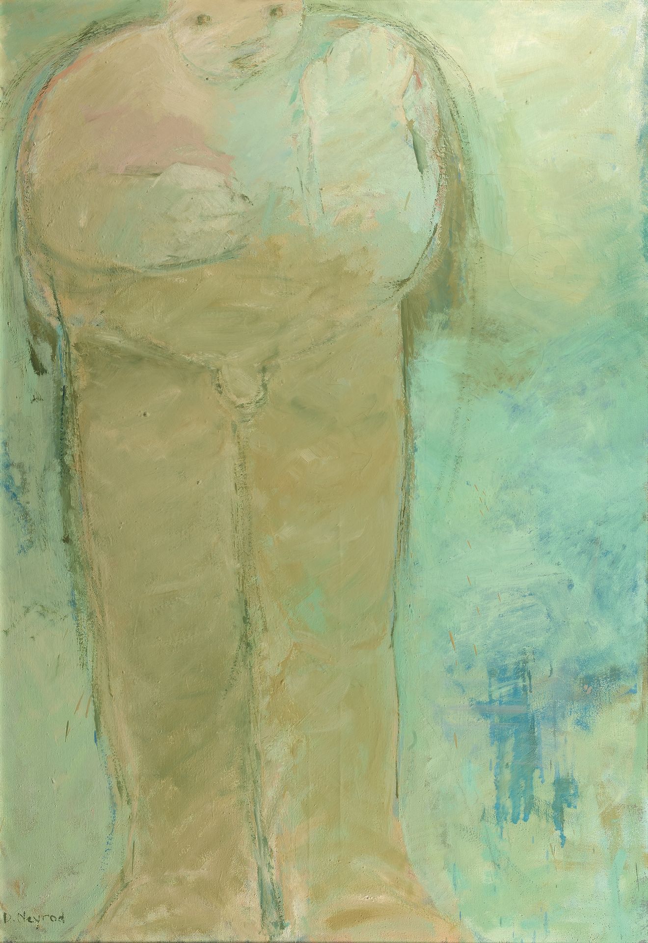 DOMINIQUE NEYROD (née en 1955) 来自纳克索斯的男人，1988年
布面油画，左下角有签名。
130 x 89 cm。
证明。
.巴黎&hellip;