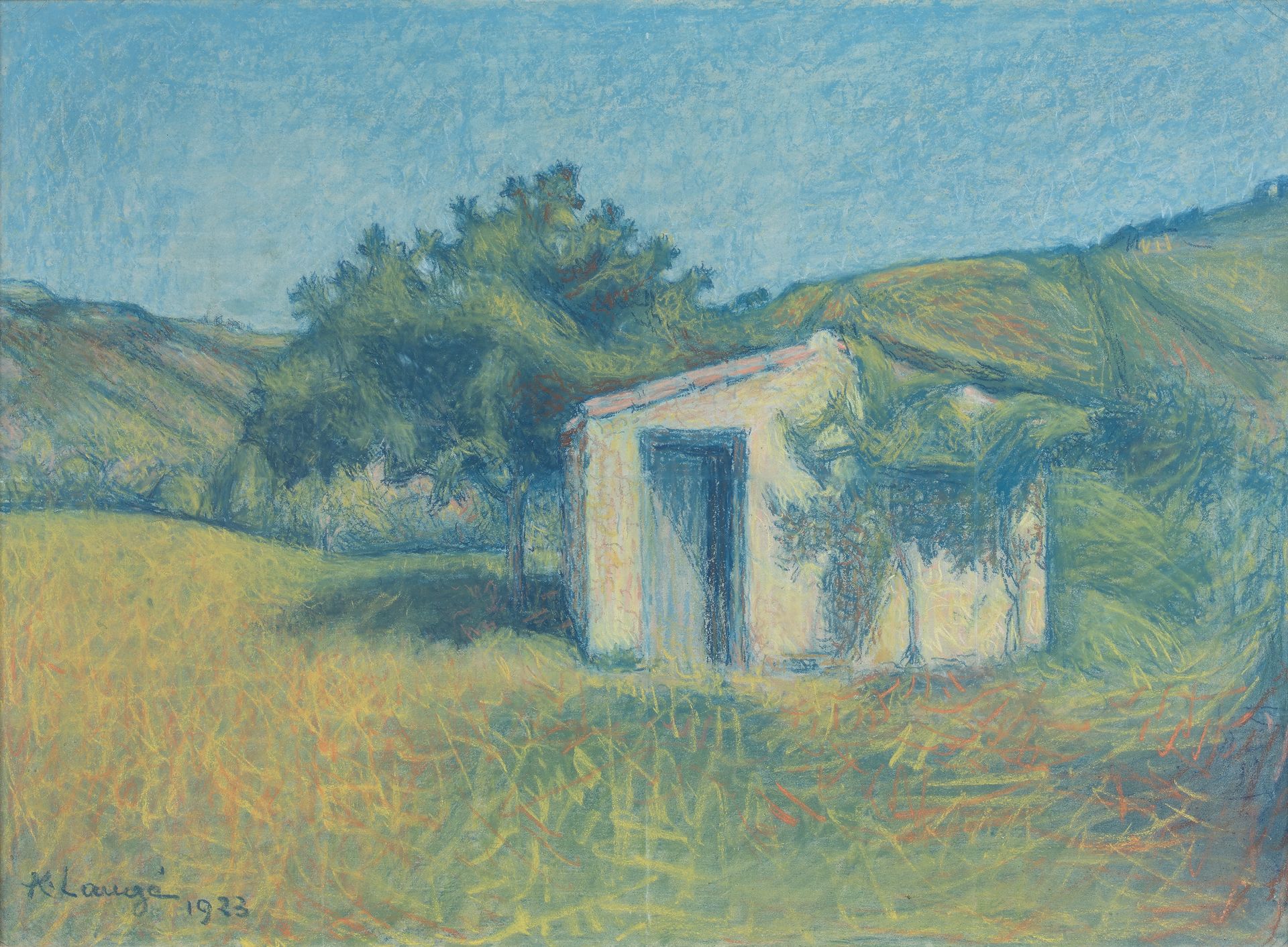 Achille LAUGE (1861-1944) Bergerie en Provence, 1923
Pastel sur papier, signé et&hellip;