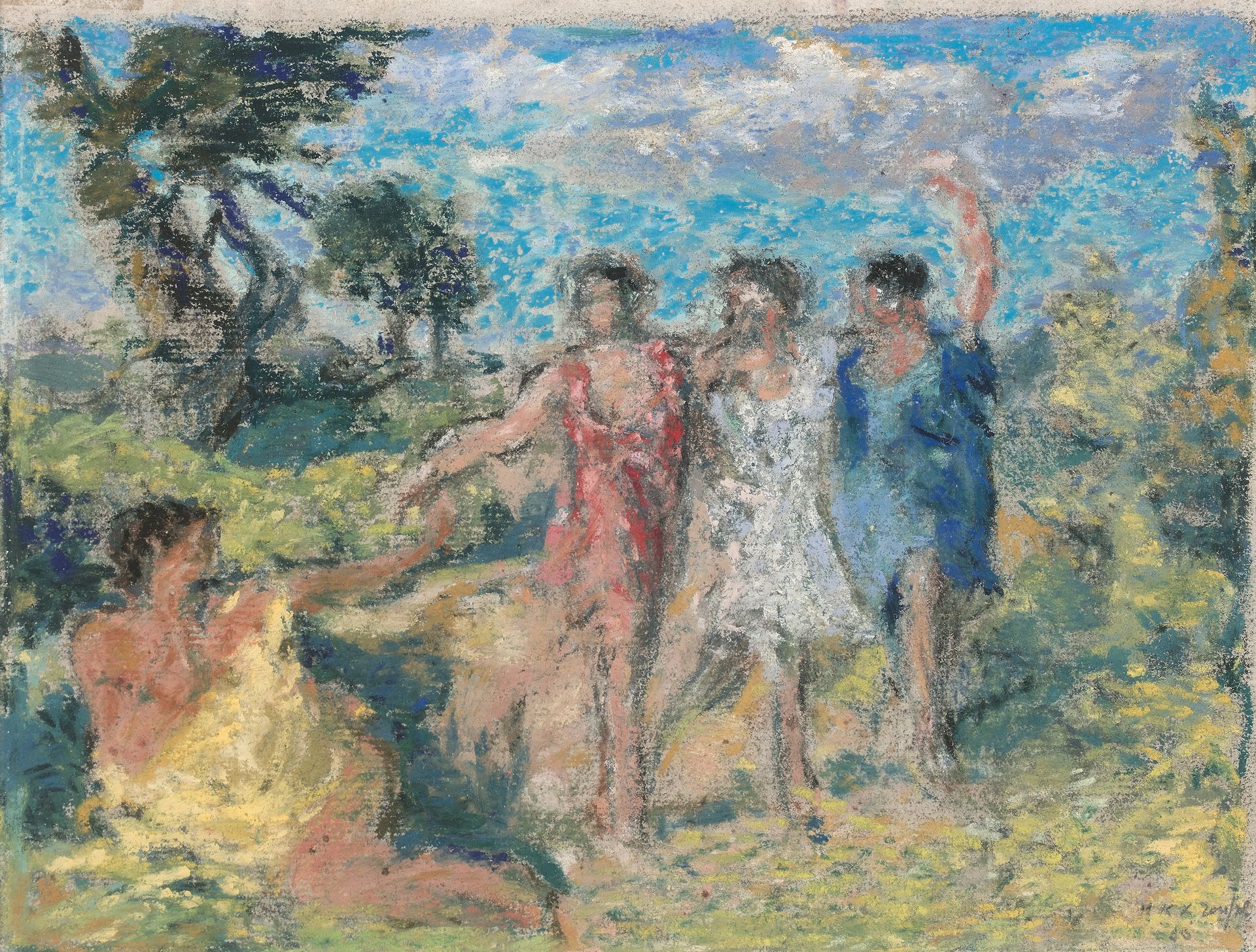 Ker Xavier ROUSSEL (1867-1944) 舞蹈，1940年
纸上粉彩，右下方有签名和日期40。
14.5 x 19厘米。