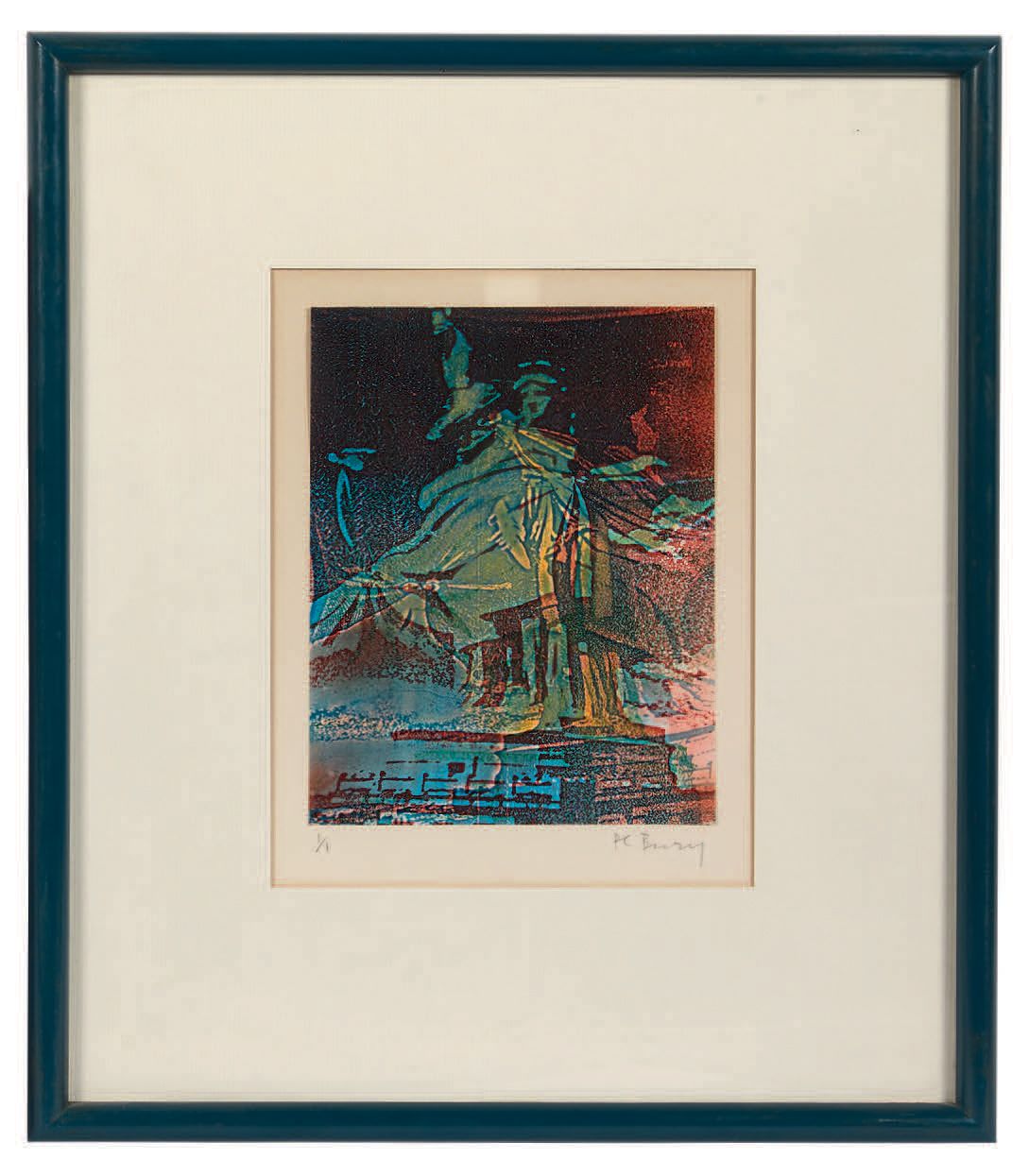 POL BURY (1922-2005) 自由女神像
彩色石版画，编号为1/1，右下方有签名。
17.5 x 13 cm。