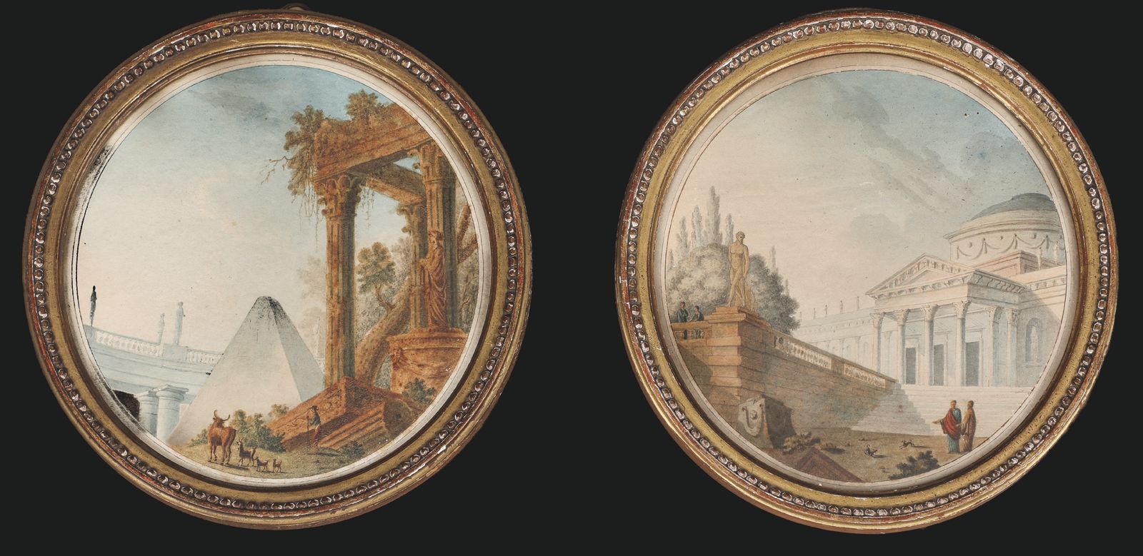 Null FRANZÖSISCHE SCHULE DES SPÄTEN 18. Jahrhunderts.
Belebte Landschaften mit R&hellip;