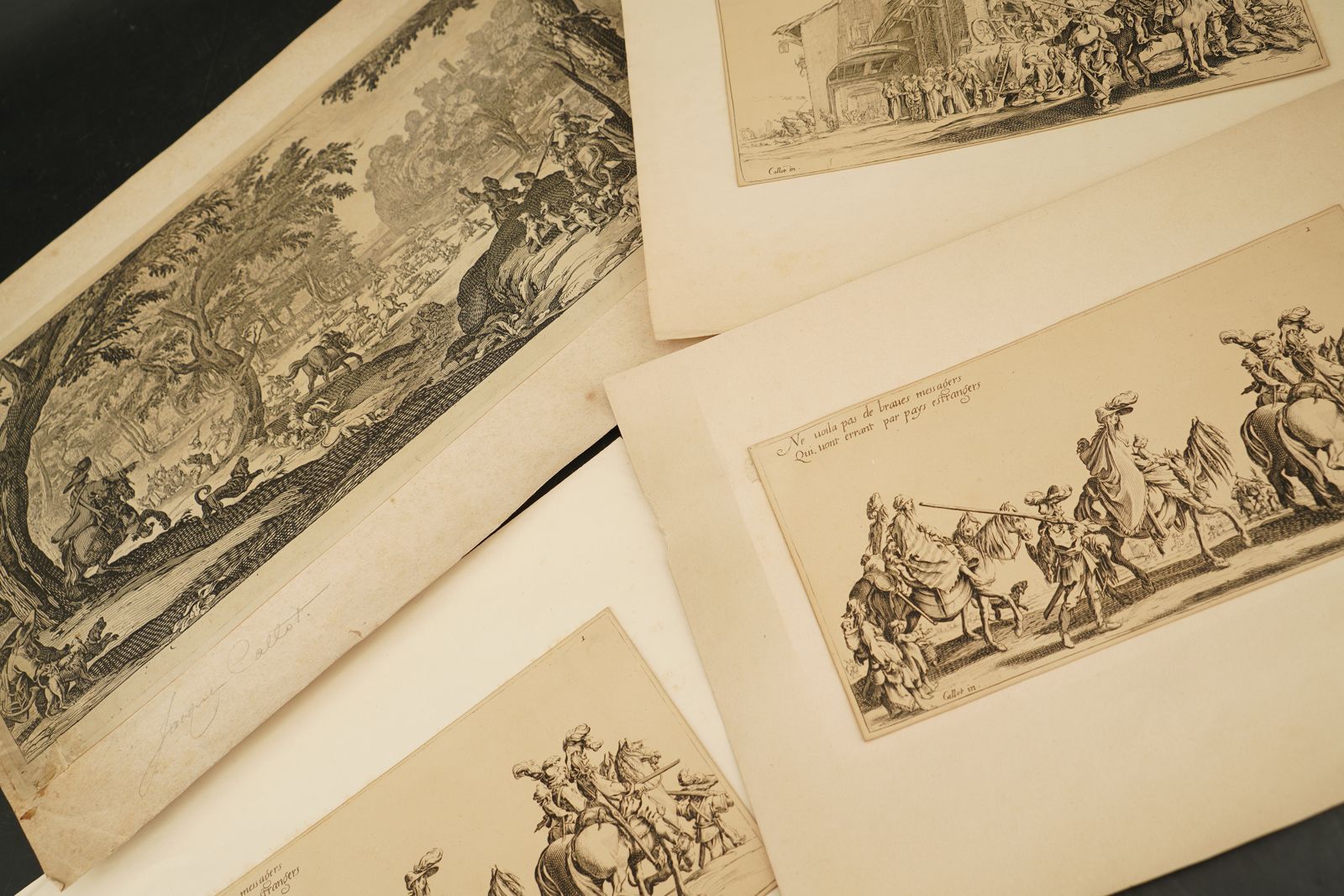 Null COLLECTION OF ANTIQUE BLACK ENGRAVINGS. 
AFTER JACQUES CALLOT. 
Scenes from&hellip;