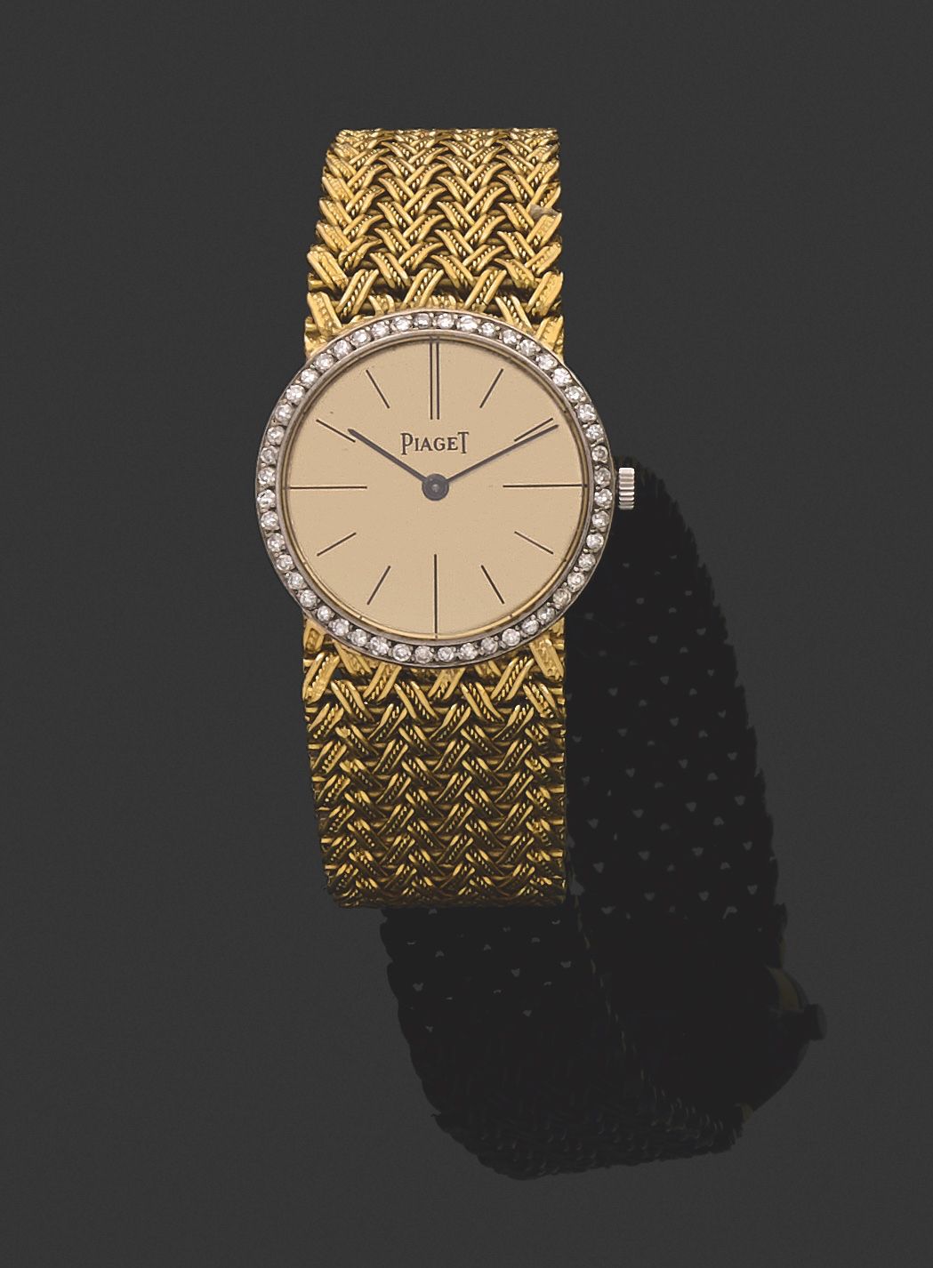 Null PIAGET. 
LADY'S WRISTWATCH. 
750 thousandths yellow gold, round watch, sati&hellip;