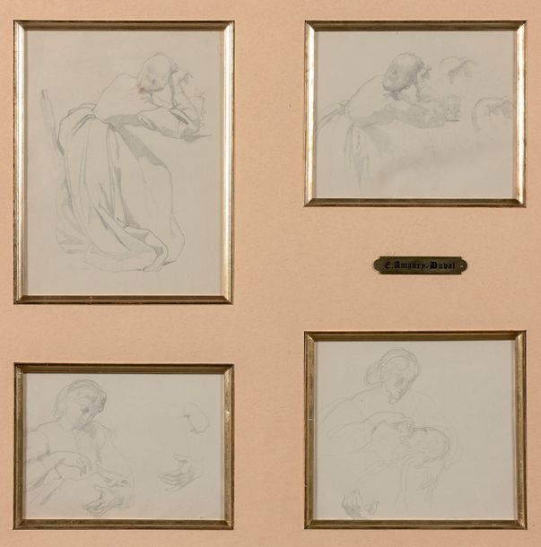 EUGÈNE-EMMANUEL AMAURY-DUVAL (1808-1885) Femme assise de dos (deux études), femm&hellip;