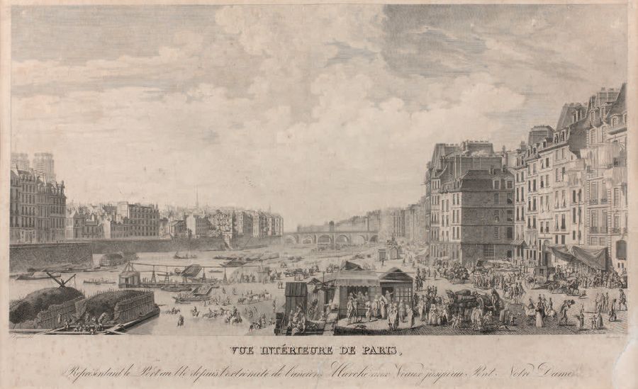 Pierre-Gabriel BERTHAULT (1737-1831) " Vue intérieure de Paris représentant le P&hellip;