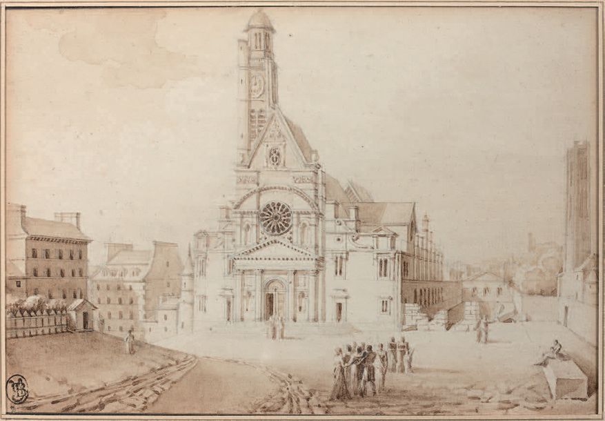 École FRANÇAISE du début du XIXe siècle Église Saint-Étienne-du-Mont, circa 1810&hellip;