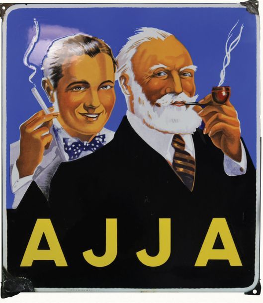 Null AJJA Enamelled plate for Ajja tobacco. (A. J. Jacobs, Elder).
Format: recta&hellip;
