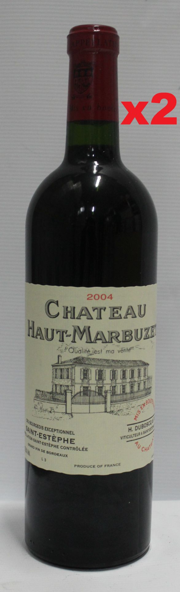 Null 2 Botellas 75cl - Saint-Estèphe - Château Haut-Marbuzet - Rojo 2004 

Botel&hellip;
