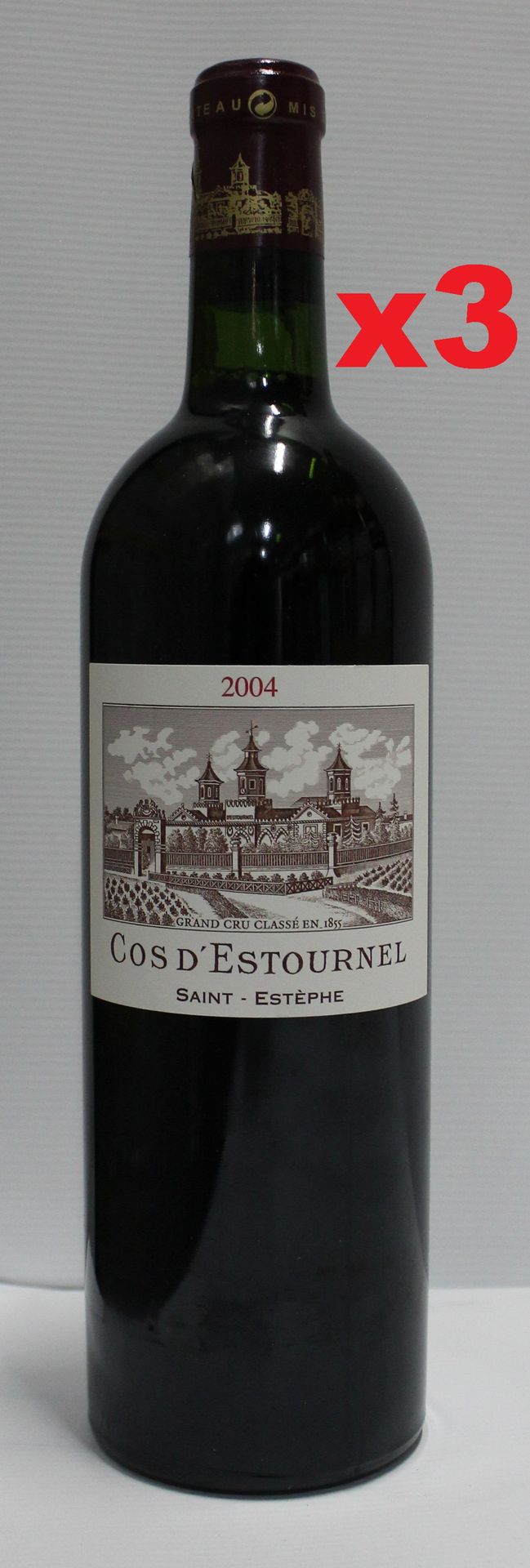 Null 3瓶75cl - 圣埃斯泰夫二级酒庄 - 爱士图尔酒庄 - 2004年红葡萄酒 瓶子保存完美，温度理想。
