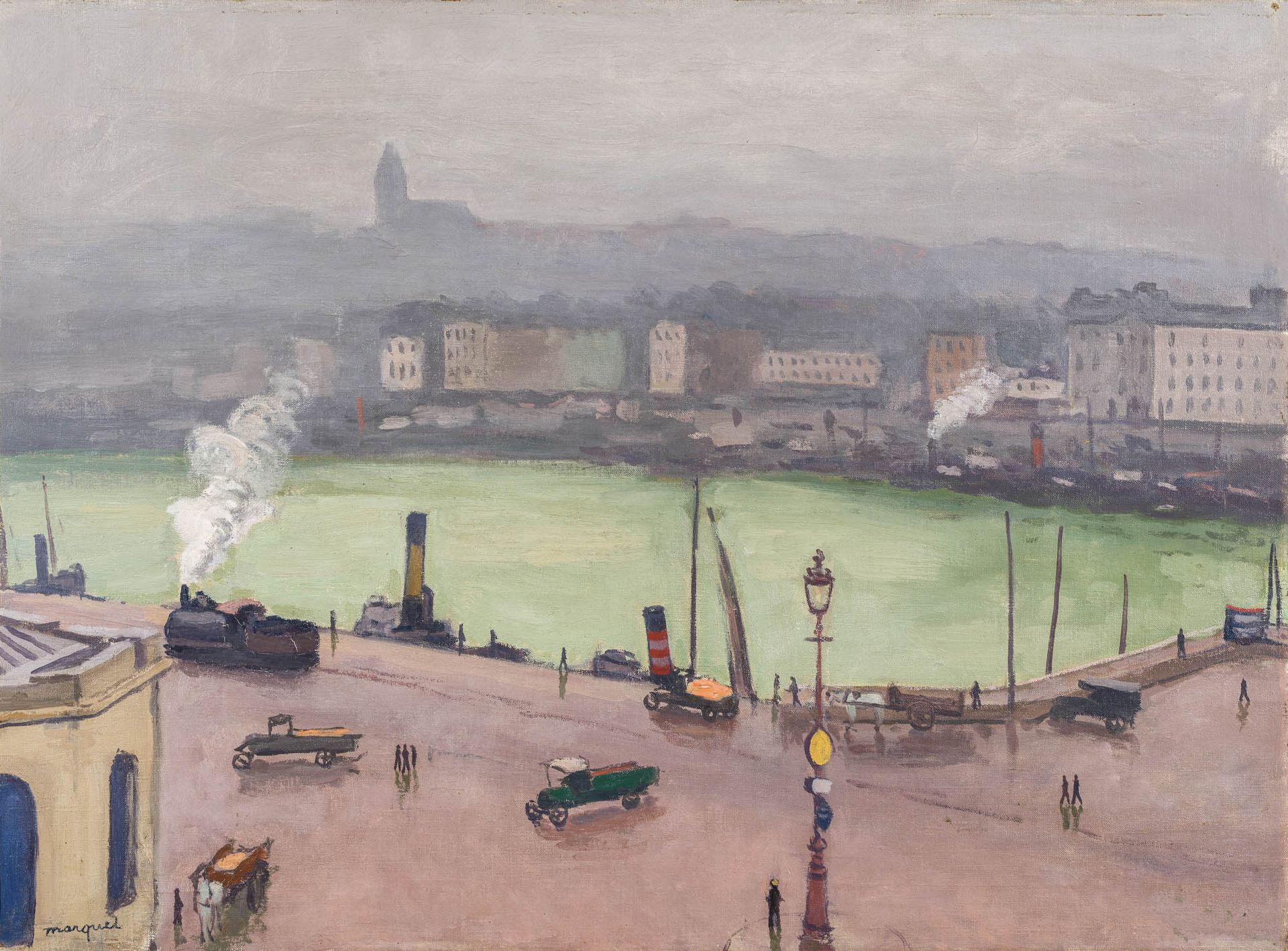 Albert Marquet 1875–1947 阿尔伯特-马凯 1875-1947

布洛涅在烟雾中》，1930年

布面油画

左下角有签名的Marquet&hellip;