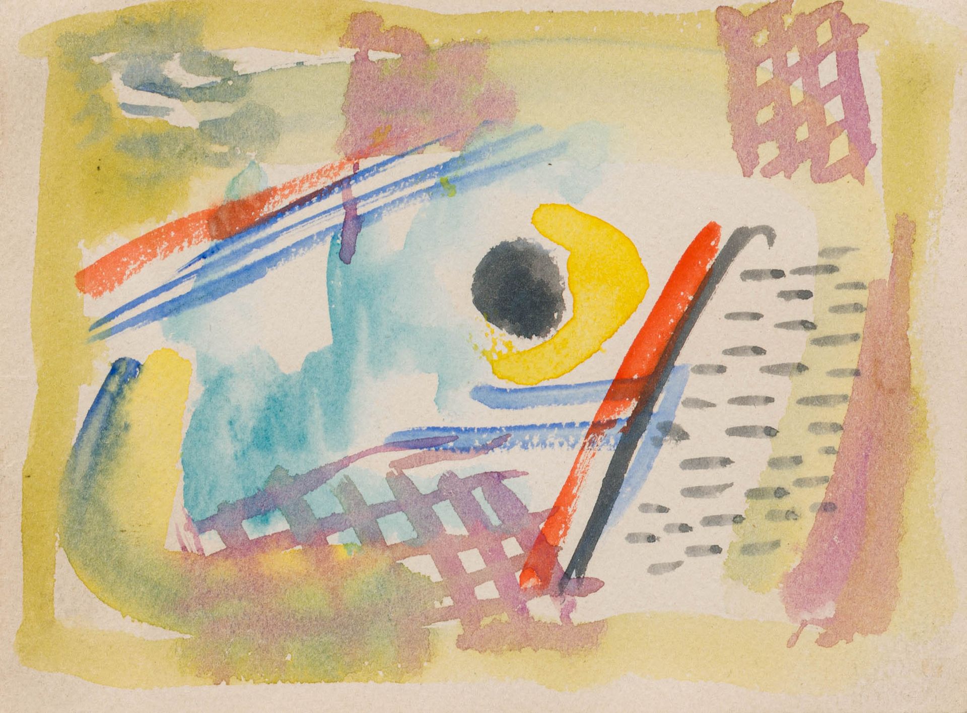 Hans Reichel 1892–1958 汉斯-赖歇尔 1892-1958

构图（太阳和月亮），1950年左右

纸上水彩画

背面由Lucy Schim&hellip;