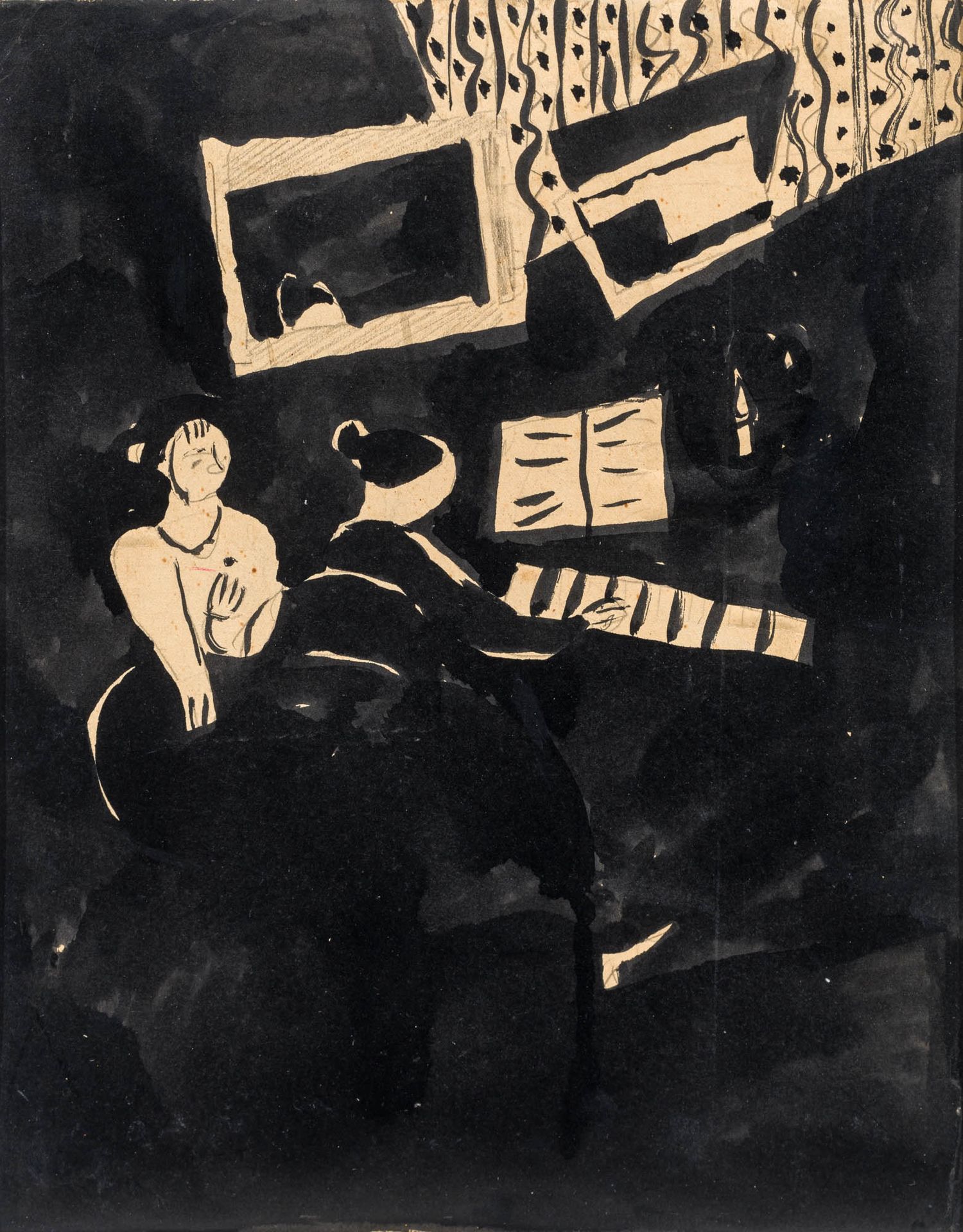 Iwan Puni 1892–1956 伊万-普尼 1892-1956

古代音乐, 1916

纸上水墨

31 x 24 厘米