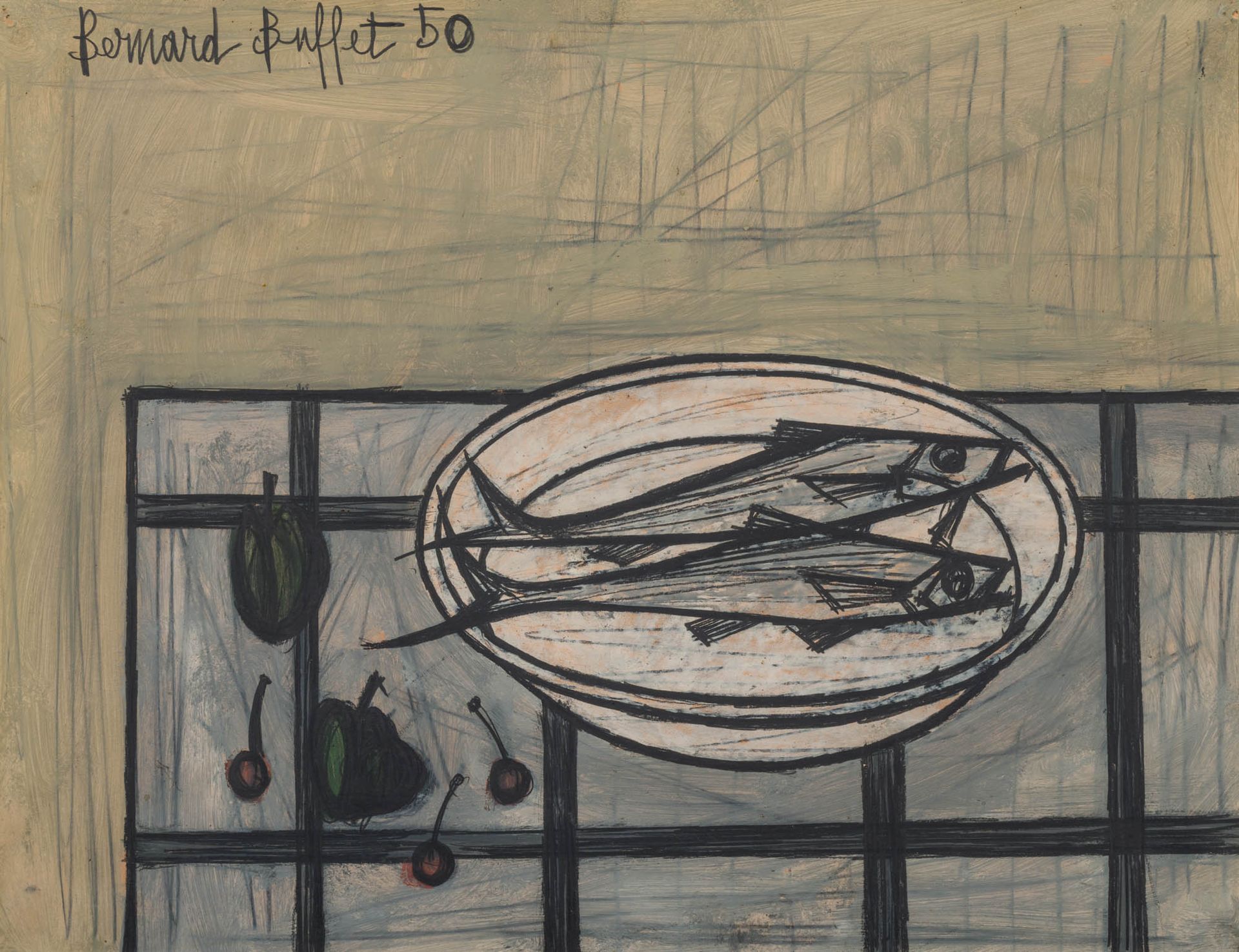 Bernard Buffet 1928–1999 伯纳德-巴菲特 1928-1999

Les deux poissons, 1950

画布上的纸上油彩

左&hellip;