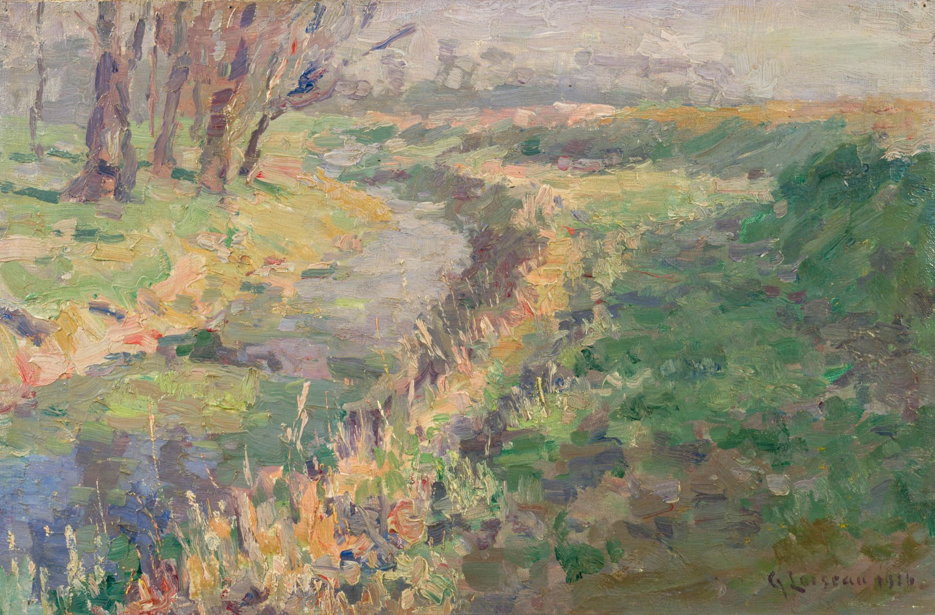 Gustave Loiseau 1865–1935 古斯塔夫-洛伊索1865-1935年

营地中的土壤，1916年

布面油画

右下角有签名和日期 G. L&hellip;