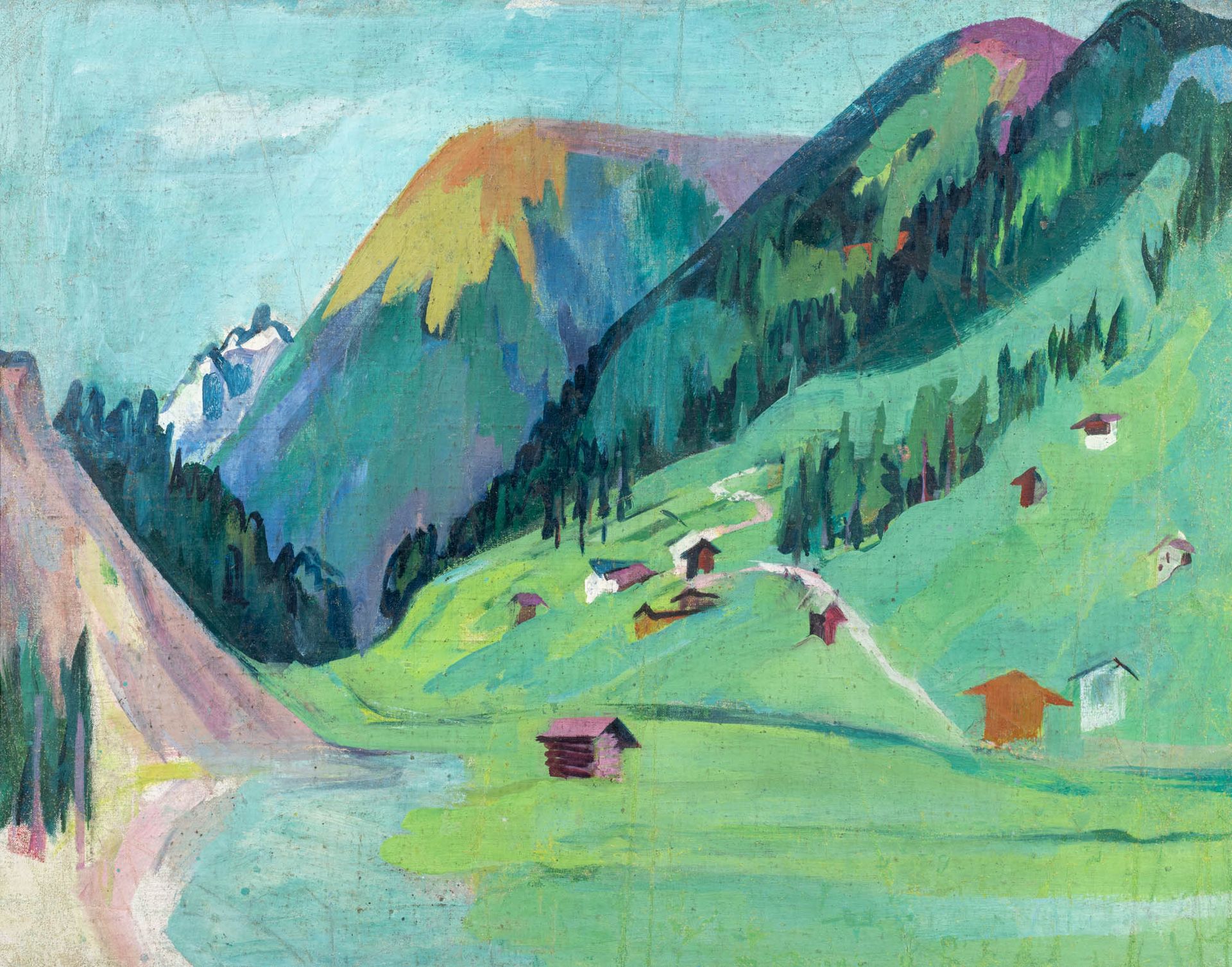 Hans Rohner 1898–1972 Hans Rohner 1898-1972

Paysage de montagne de Davos

huile&hellip;