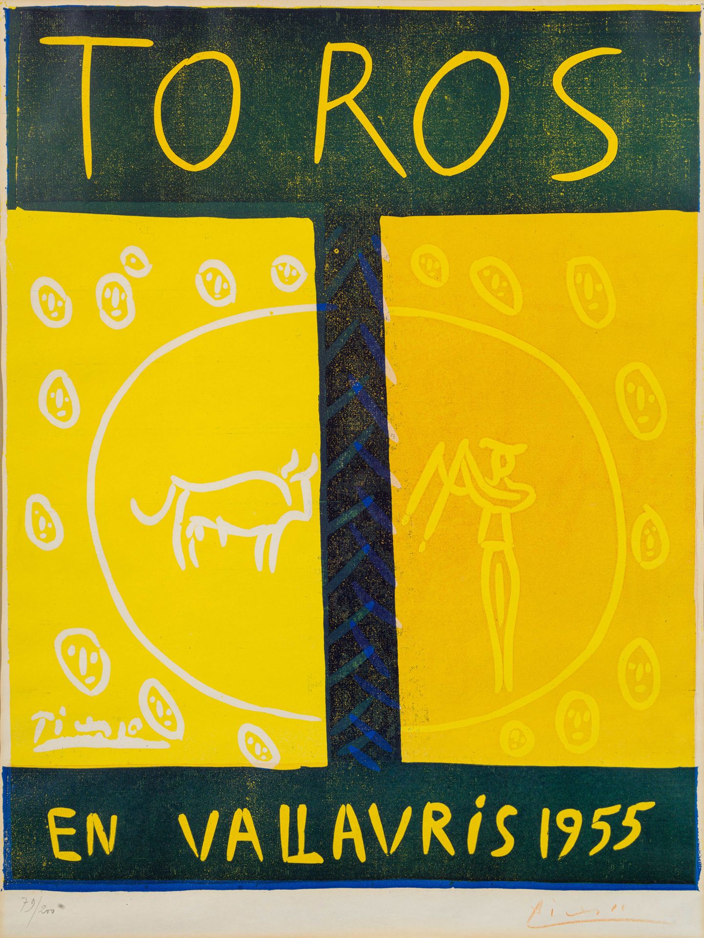 Pablo Picasso 1881–1973 Pablo Picasso 1881-1973 
Toros in Vallauris, 1955
Linols&hellip;