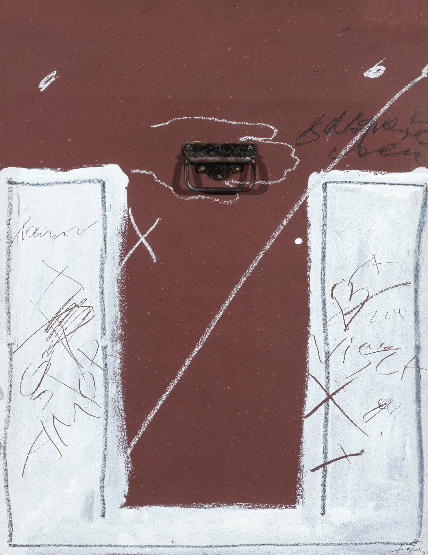 Antoni Tàpies 1923–2012 安东尼-塔皮斯 1923-2012 
Türe / 门, 1977
丙烯酸和装配在纸板上
unten recht&hellip;
