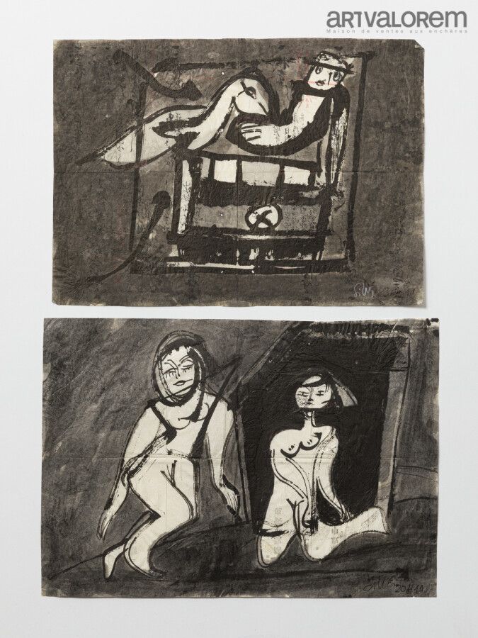 Null SILVA Julio (1930-2020)

Two ink drawings on Japanese calligraphy paper, fe&hellip;