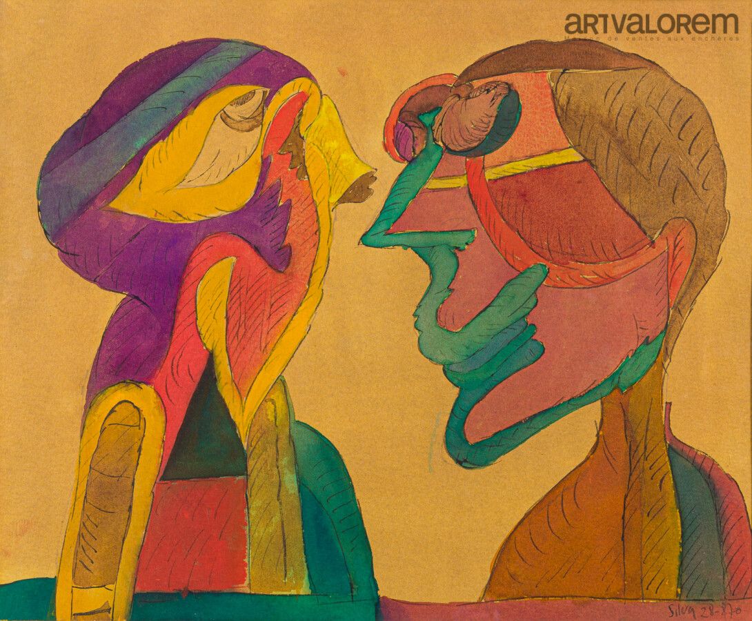 Null SILVA Julio (1930-2020)

"Profil bavard", dessin à l'encre de chine et aqua&hellip;