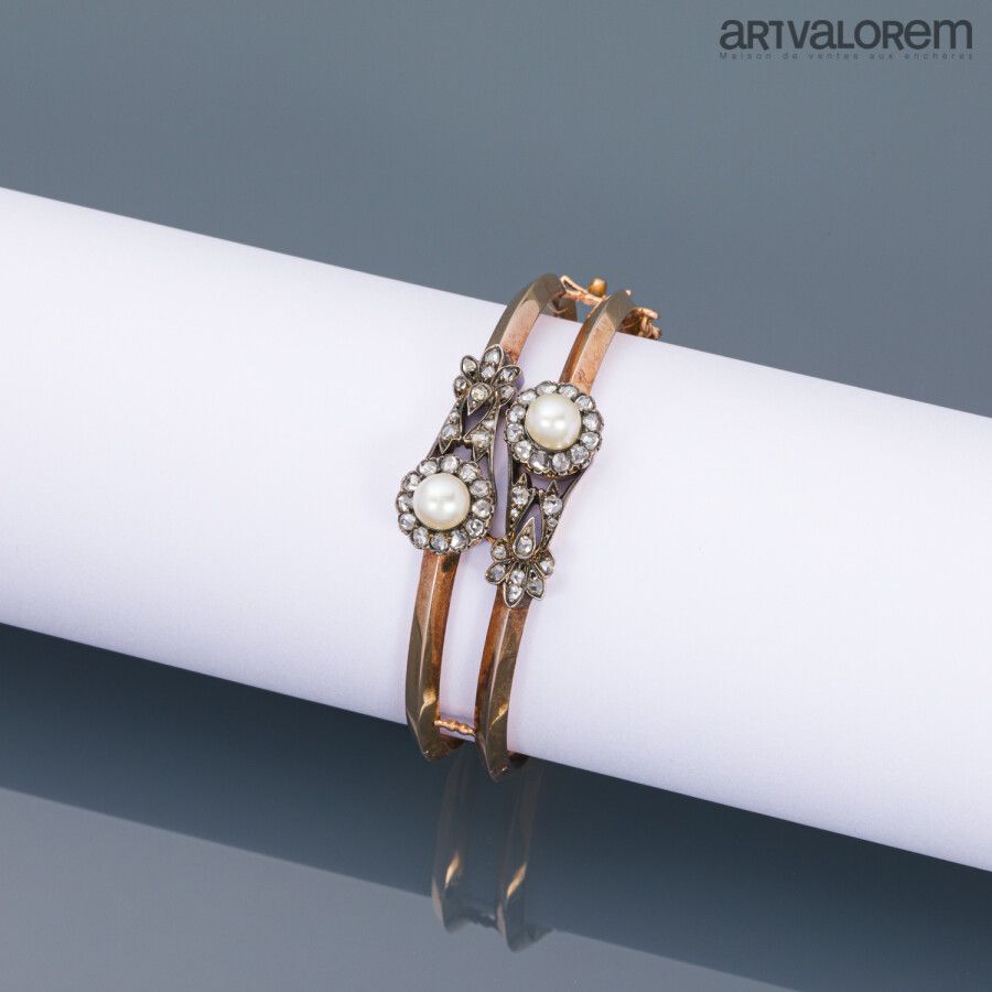 Null Doppelstrang-Armband aus Roségold 750°/°° und Silber mit zwei stilisierten &hellip;