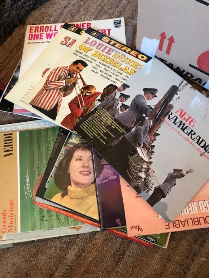 Null Lot de 23 vinyles divers dont Enrico Morricone, Scot Joplin, Régine... Prin&hellip;
