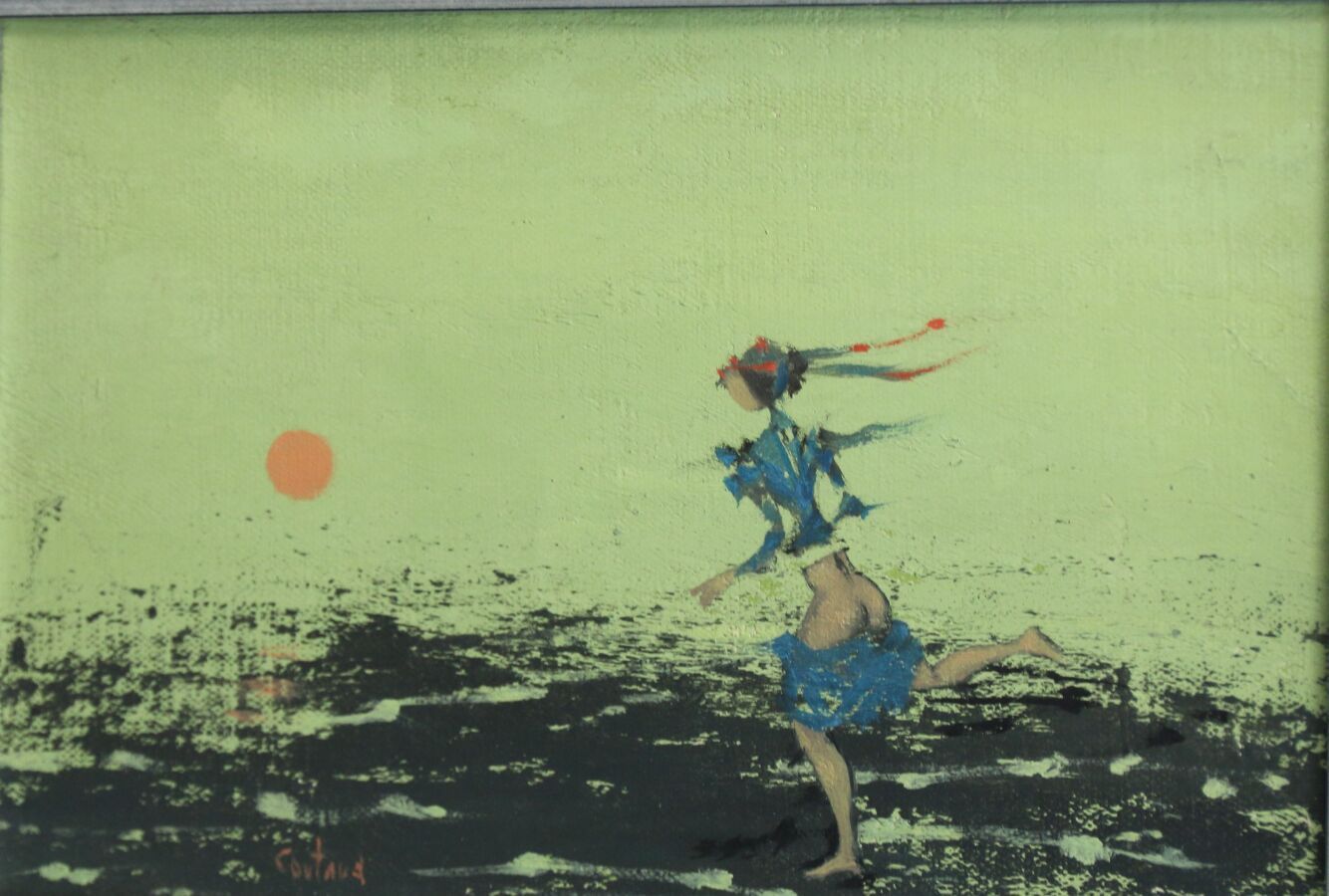 Null 吕西安-库图（Lucien COUTAUD） (1904-1977)

她跑向太阳，2-9-64

布面油画，左下方有签名，背面有签名、标题和日期。
&hellip;