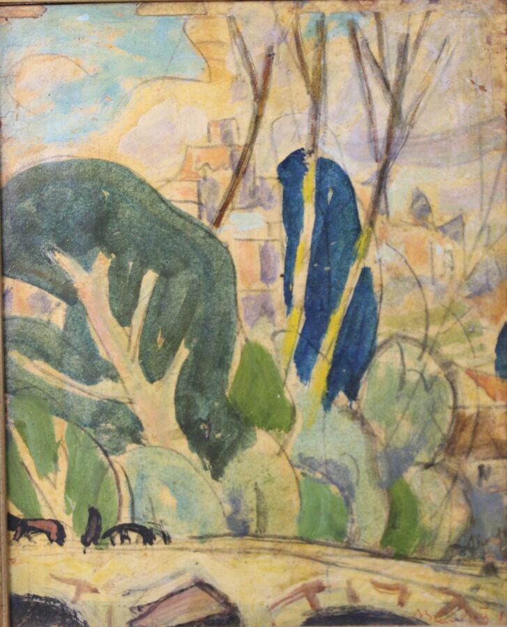 Null 阿道夫-贝弗莱(Adolphe BEAUFRÈRE) (1876-1960)

树木和屋顶

纸上绘画，装在面板上，右下角有签名，签名印在右下角

2&hellip;