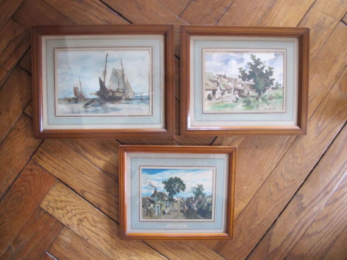 Null 路易-阿道夫-赫维耶 (1818-1879)

两幅村庄和海洋的景色，纸上钢笔和水彩画，其中一幅有签名和日期，另一幅有1864年的日期。

10.5 &hellip;
