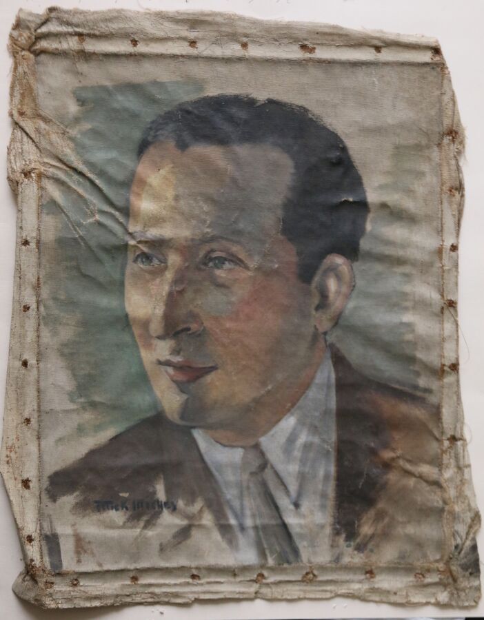 Null Mick MICHEYL, Portrait d'homme, vers 1944-1949, huile sur toile 45 x 37 cm &hellip;