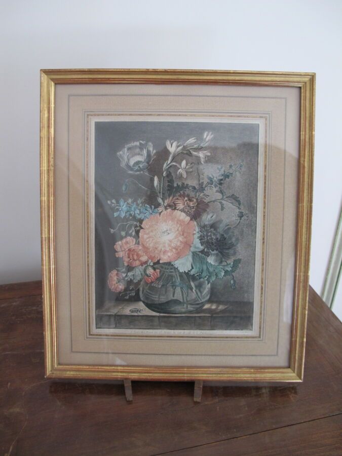 Null 根据Carle的作品，由Louis-Marin Bonnet刻制。

一对彩色版画，描绘了夹板上的花束，标有 "A Paris, chez Bonne&hellip;