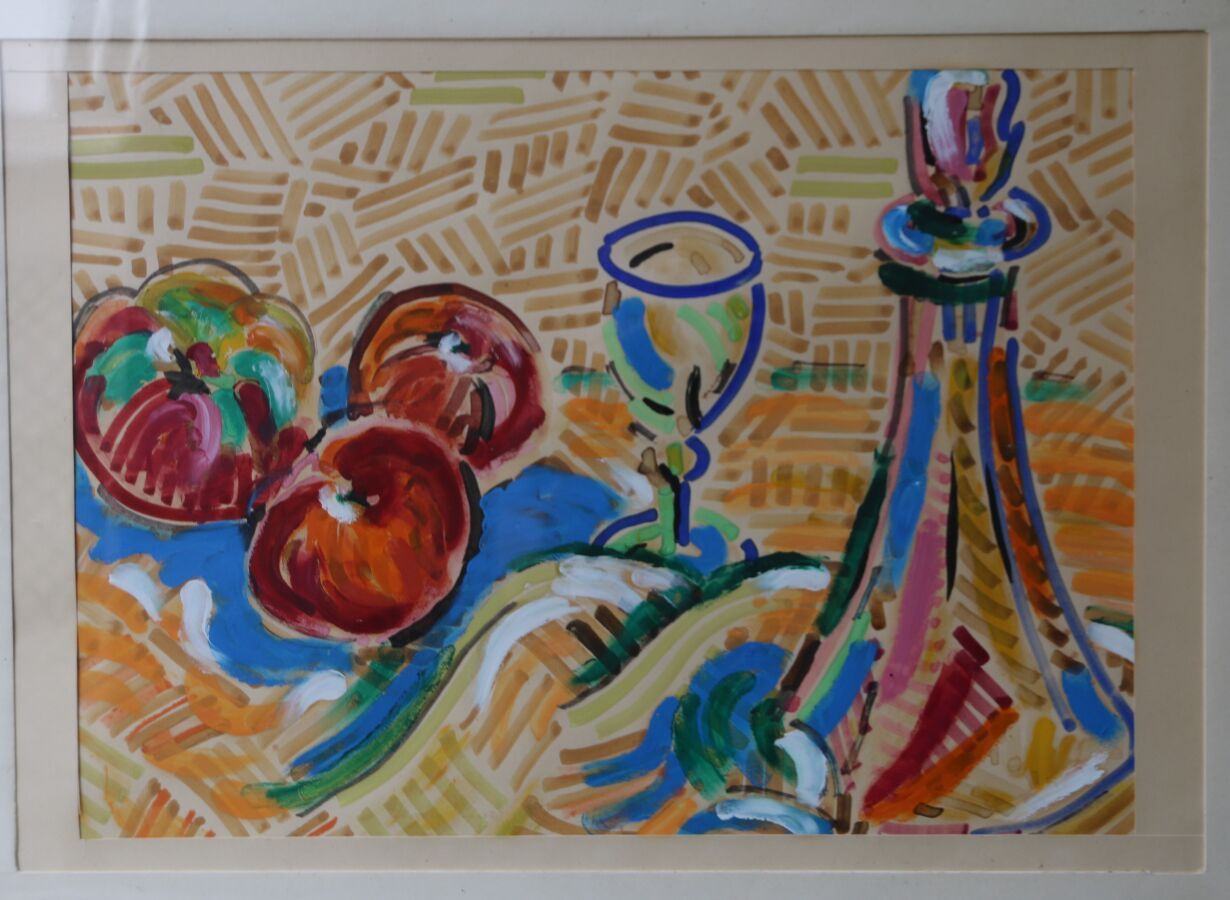 Null 20th century school 

Pointillist Still Life 

Watercolor and gouache on pa&hellip;